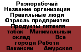 Разнорабочий › Название организации ­ Правильные люди › Отрасль предприятия ­ Продукты питания, табак › Минимальный оклад ­ 30 000 - Все города Работа » Вакансии   . Амурская обл.,Зея г.